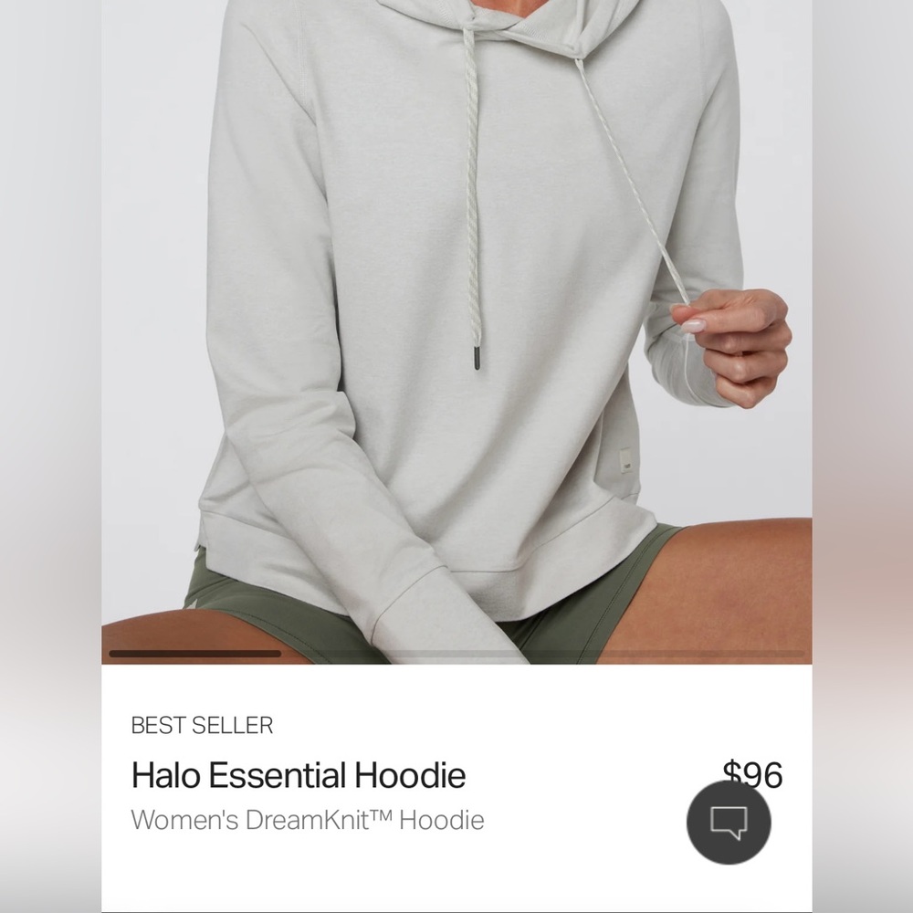 BNWT Vuori Halo Essential Hoodie in Salt Heather